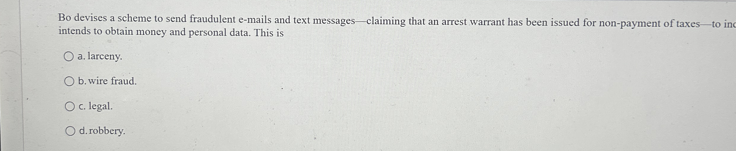  Bo devises a scheme to send fraudulent e-mails and text messages-claiming