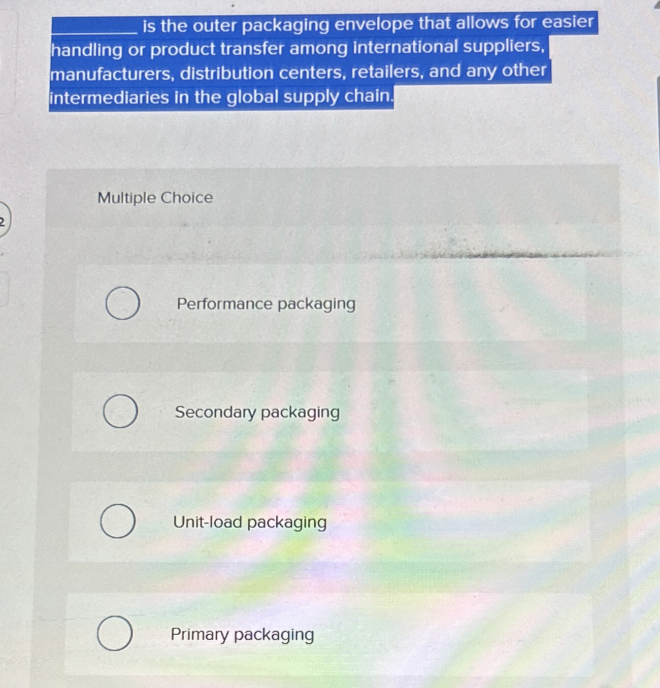  q, is the outer packaging envelope that allows for easier handling