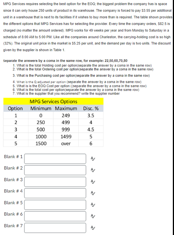 I would like expert help with the following problem ASAP MPG