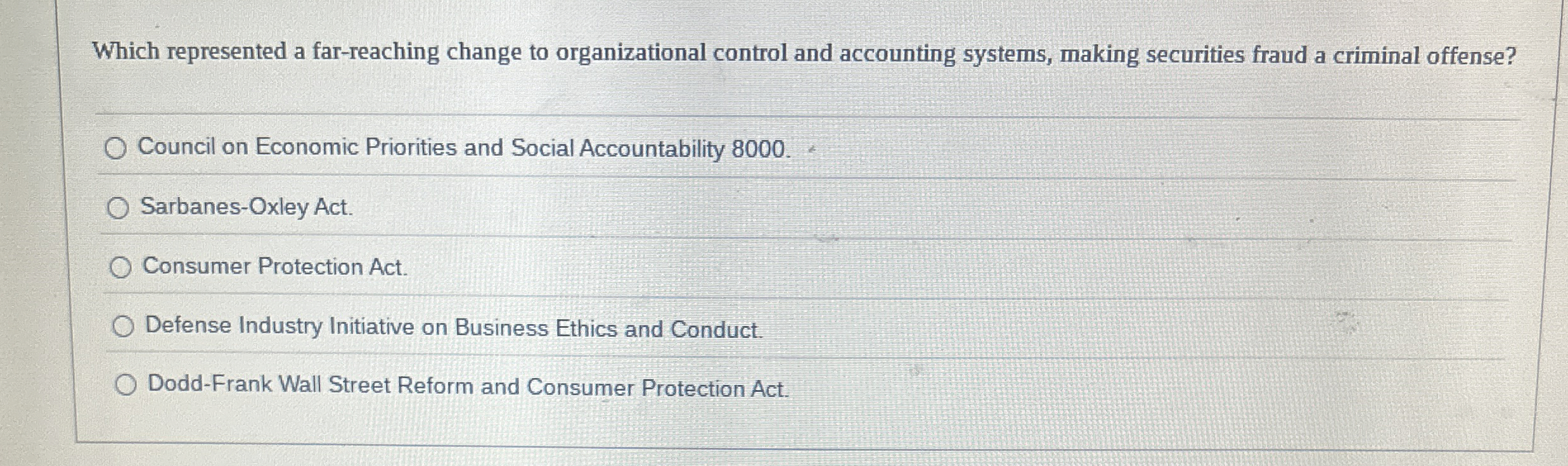  Which represented a far-reaching change to organizational control and accounting systems,