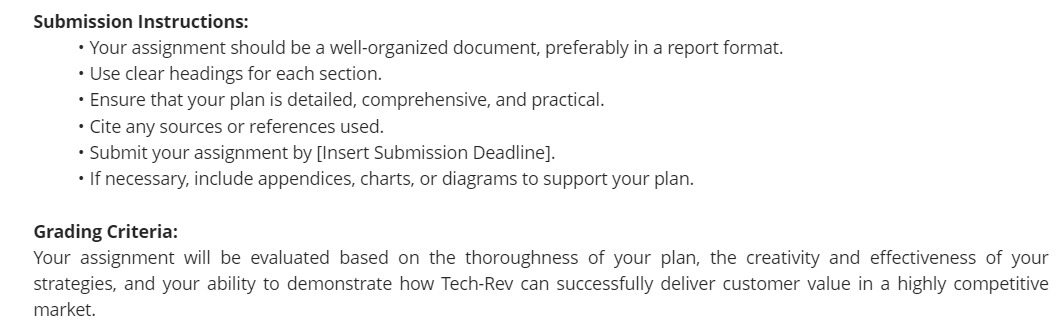  Assignment 1: Delivering_Customer Value Instructions: In this assignment, you will assume