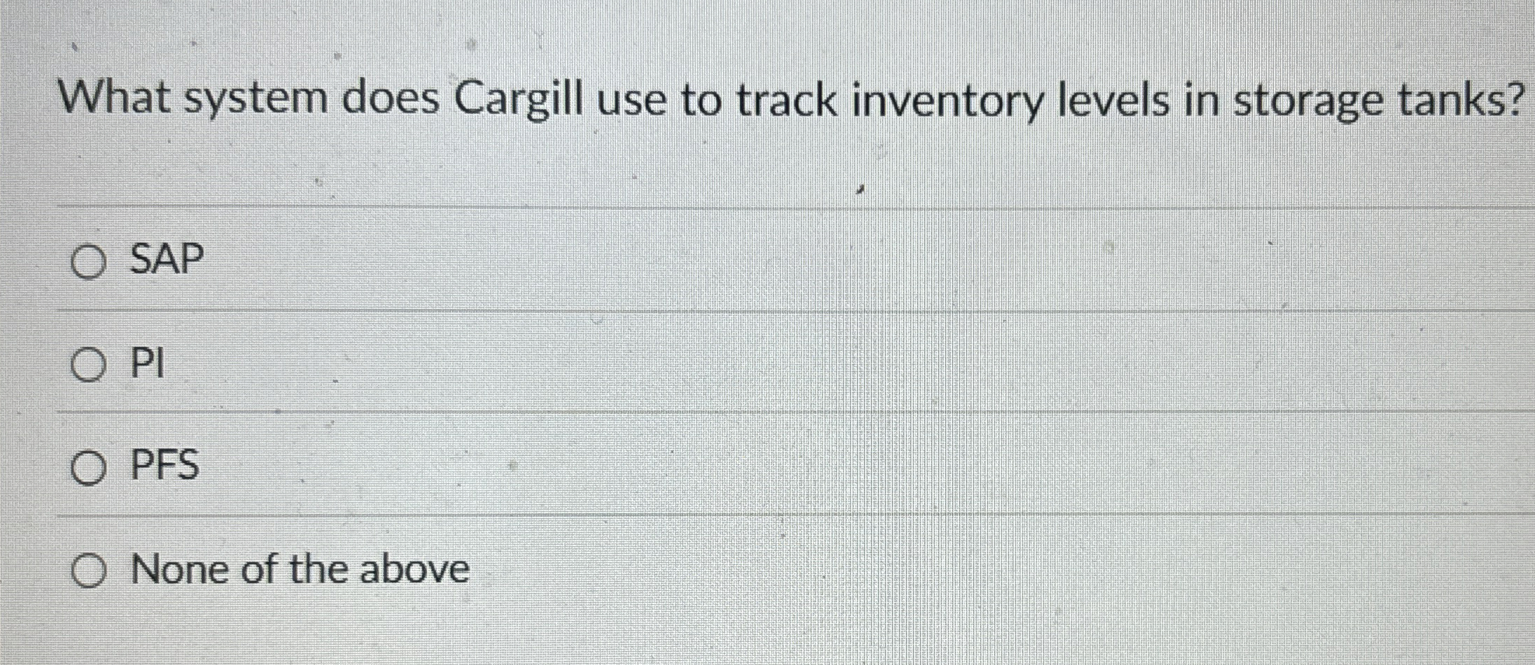  What system does Cargill use to track inventory levels in storage