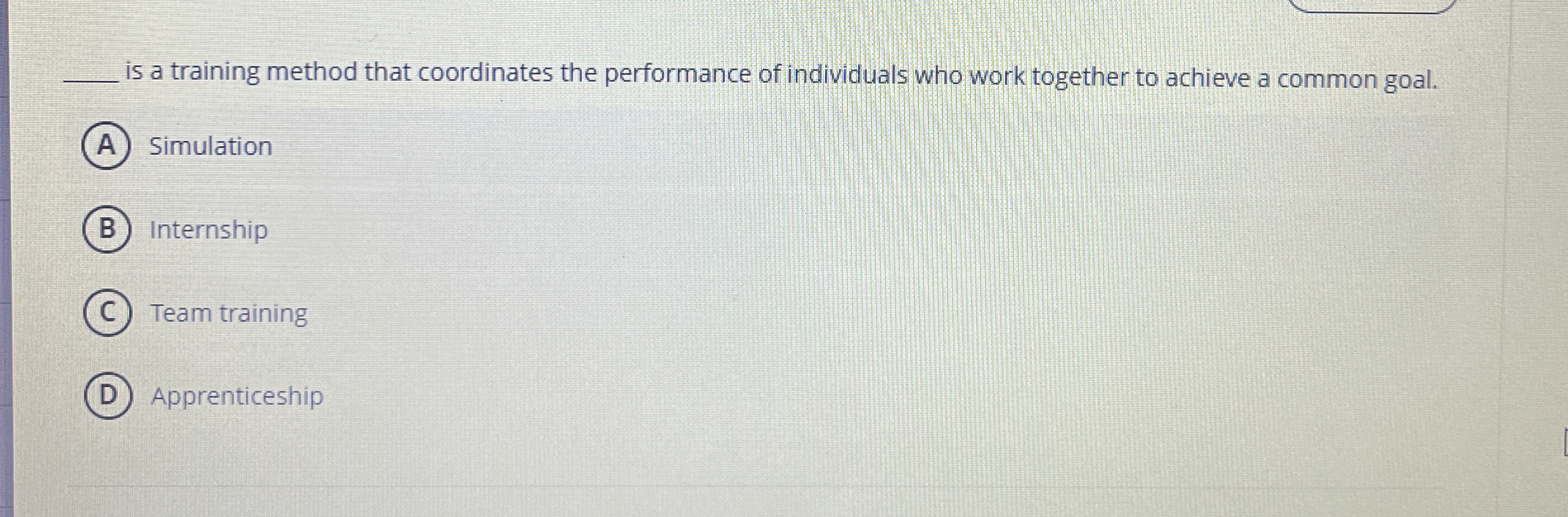 is a training method that coordinates the performance of individuals who