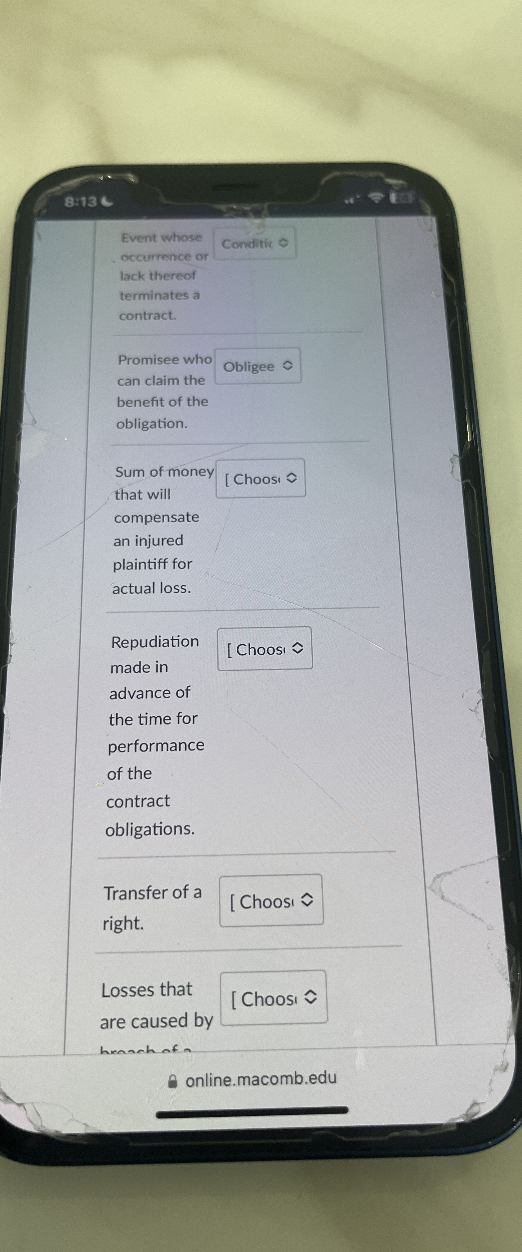  Me 8:13C Event whose occurrence or Conditic lack thereof terminates a