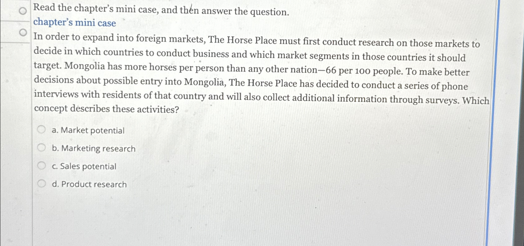  Read the chapter's mini case, and then answer the question. chapter's