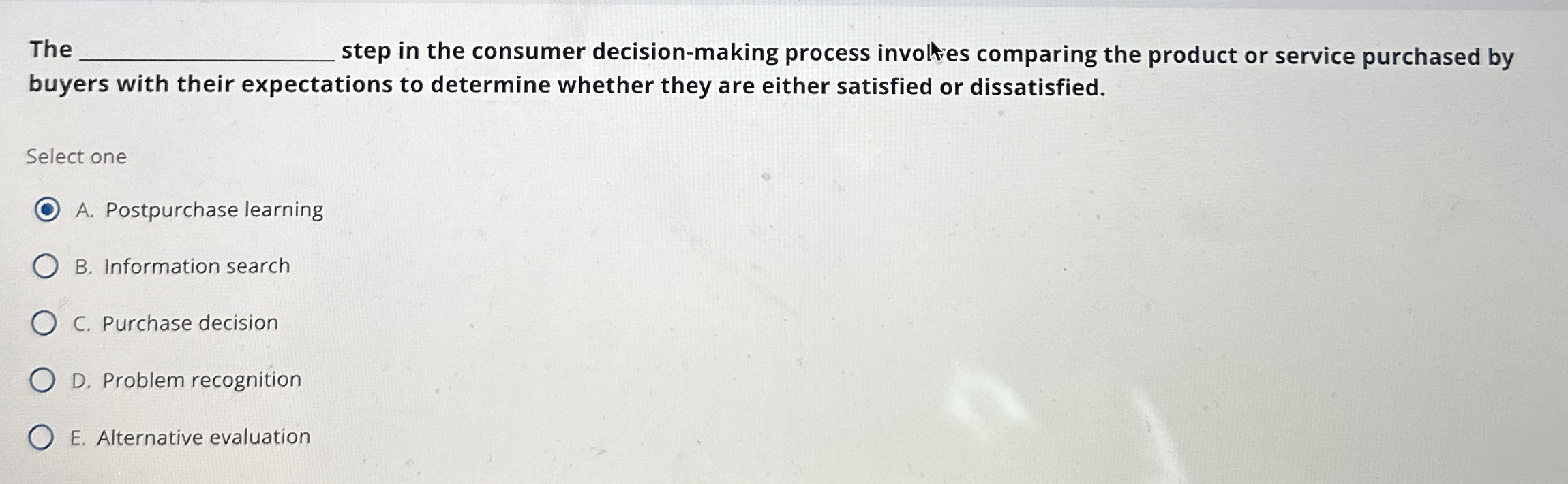  The step in the consumer decision-making process involties comparing the product