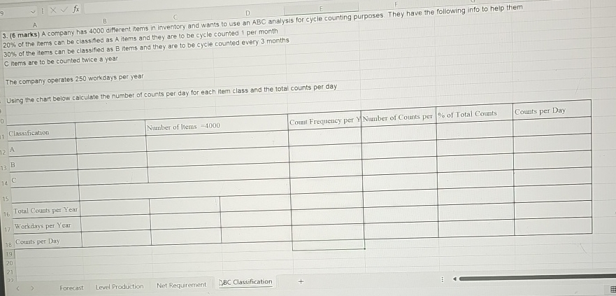  (6 marks) A company has 4000 different items in inventory and