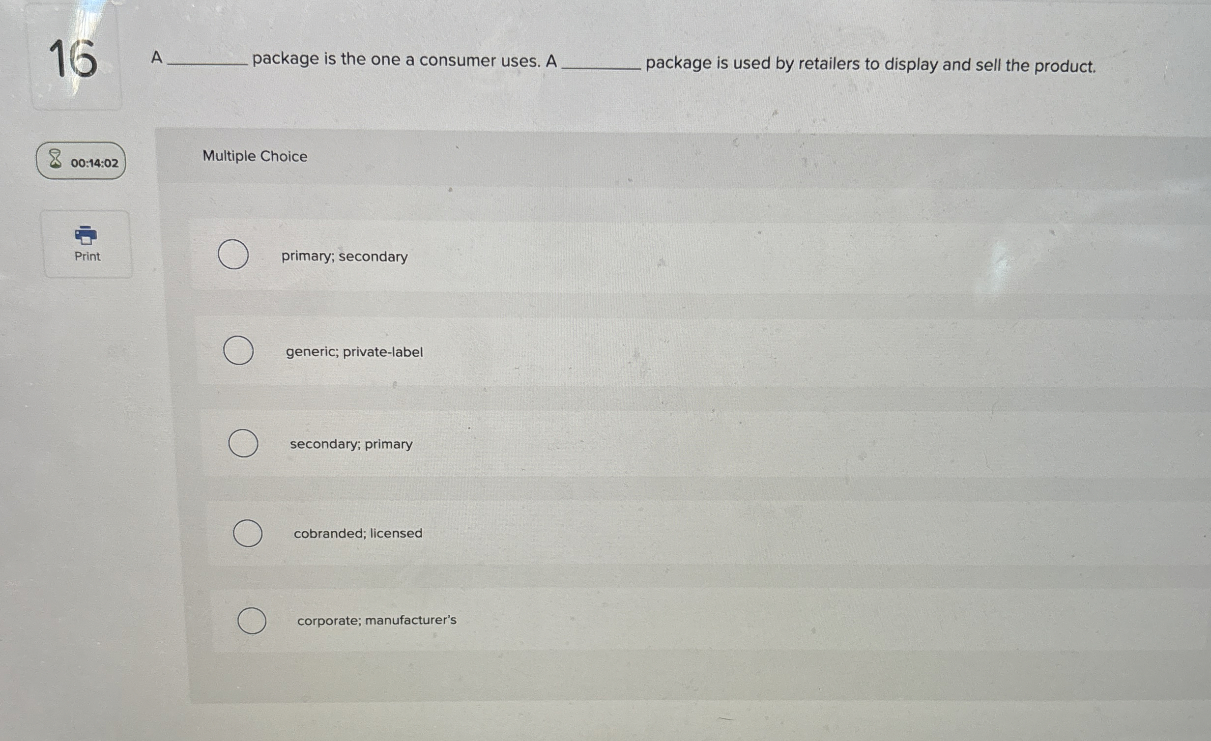  16 a package is the one a consumer uses. A package