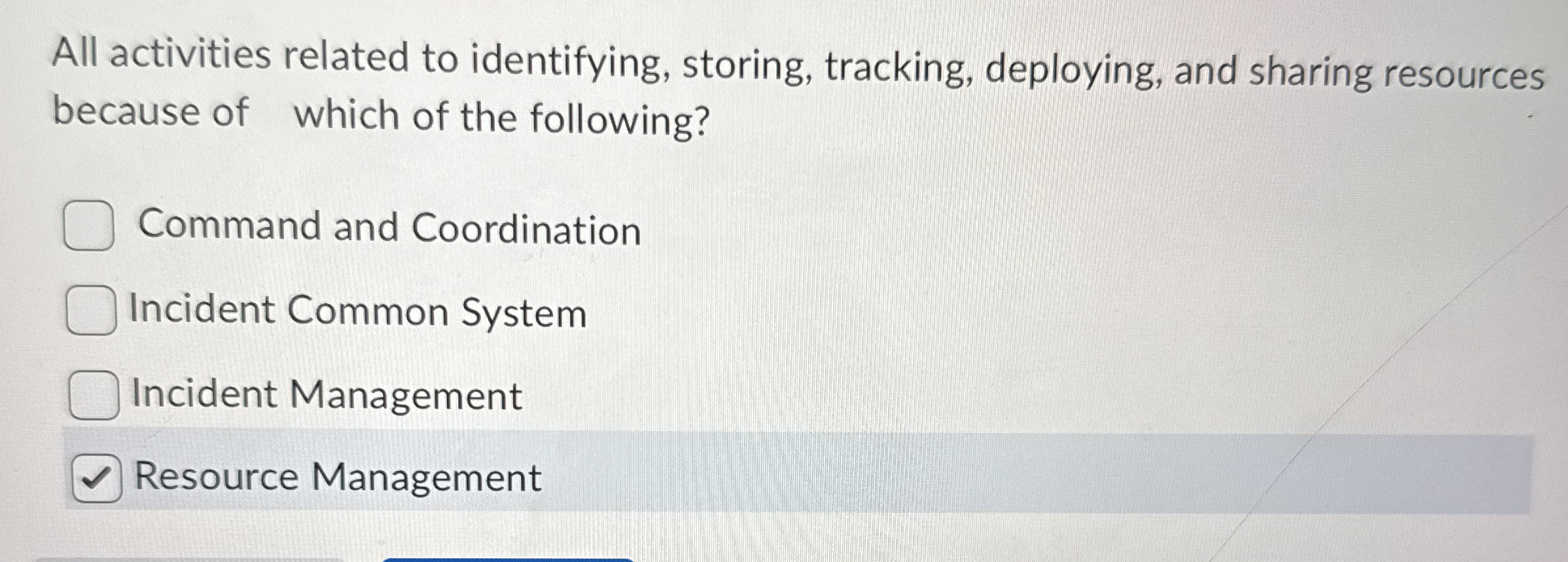  All activities related to identifying, storing, tracking, deploying, and sharing resources