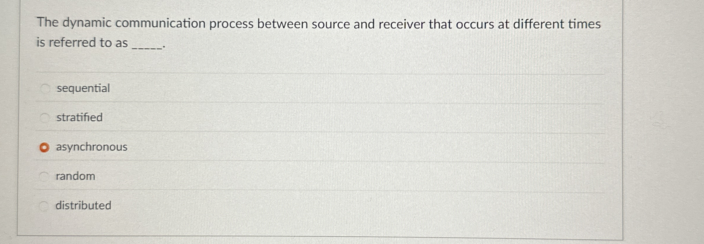  The dynamic communication process between source and receiver that occurs at