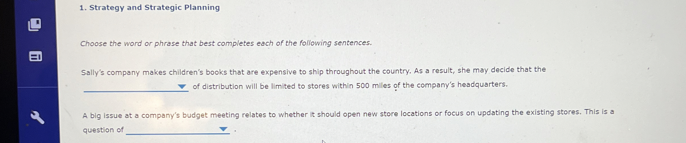  Sam owns a small cafe that faces competition from a new