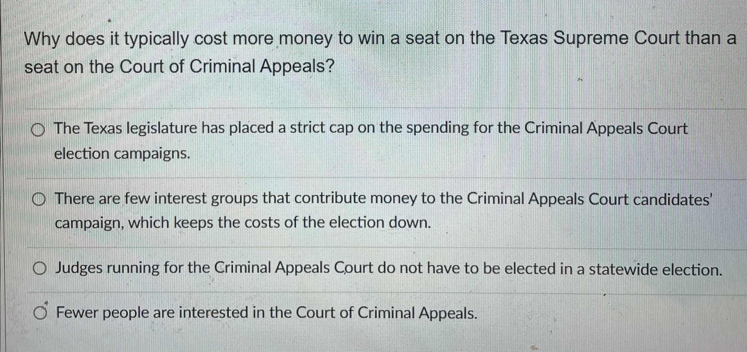  Why does it typically cost more money to win a seat