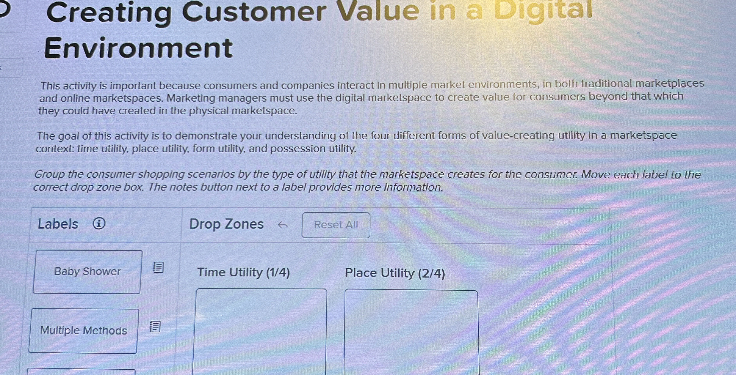  Creating Customer Value in a Digital Environment This activity is important