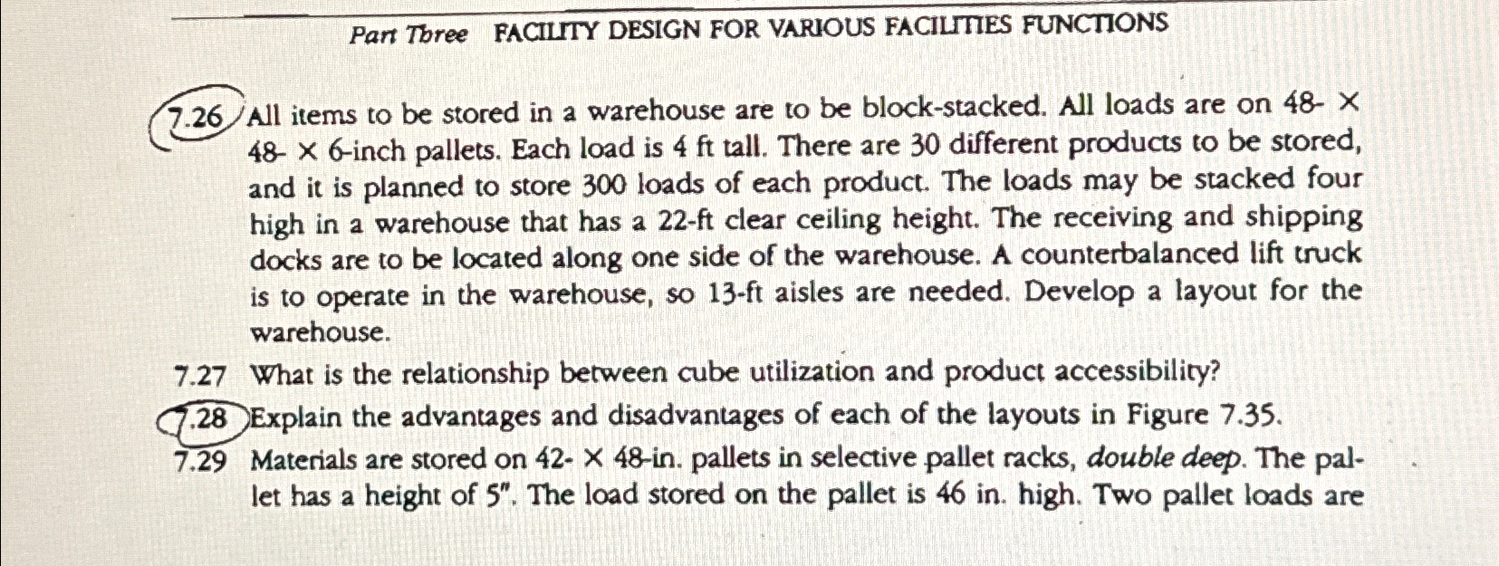  Pan Tbree FACIIITY DESIGN FOR VARIOUS FACILITIES FUNCTIONS 7.26. All items