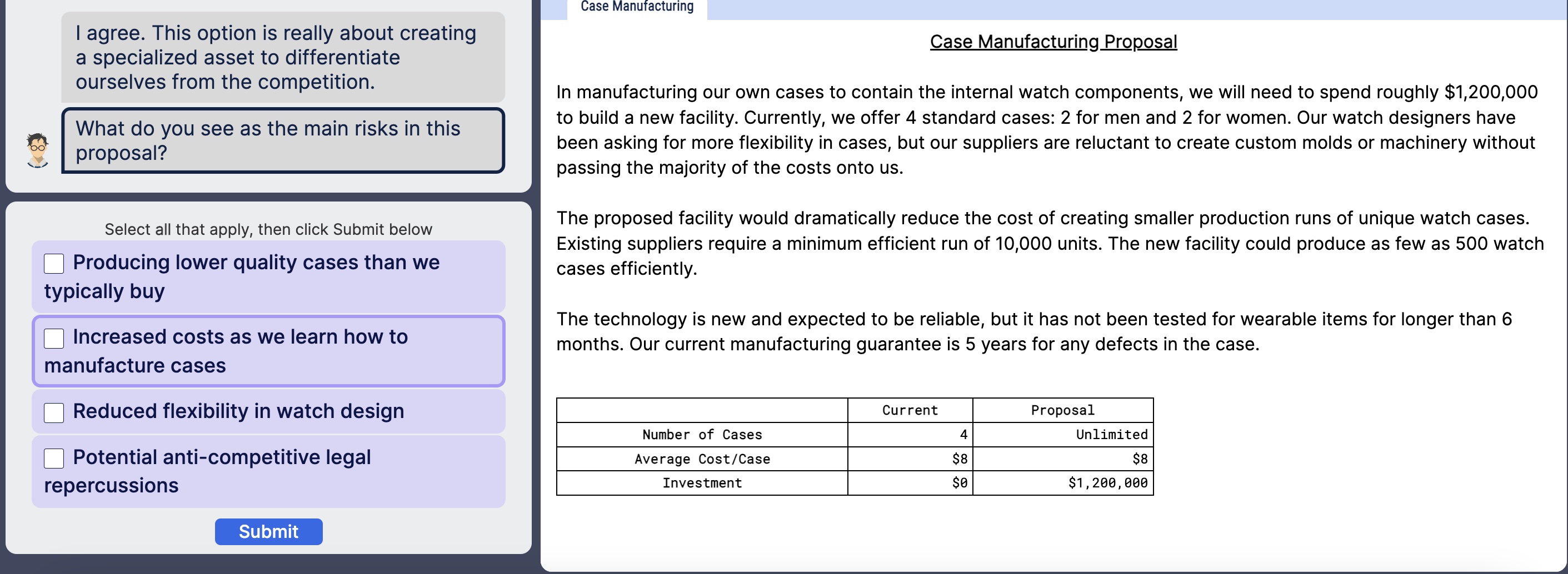  I agree. This option is really about creating a specialized asset