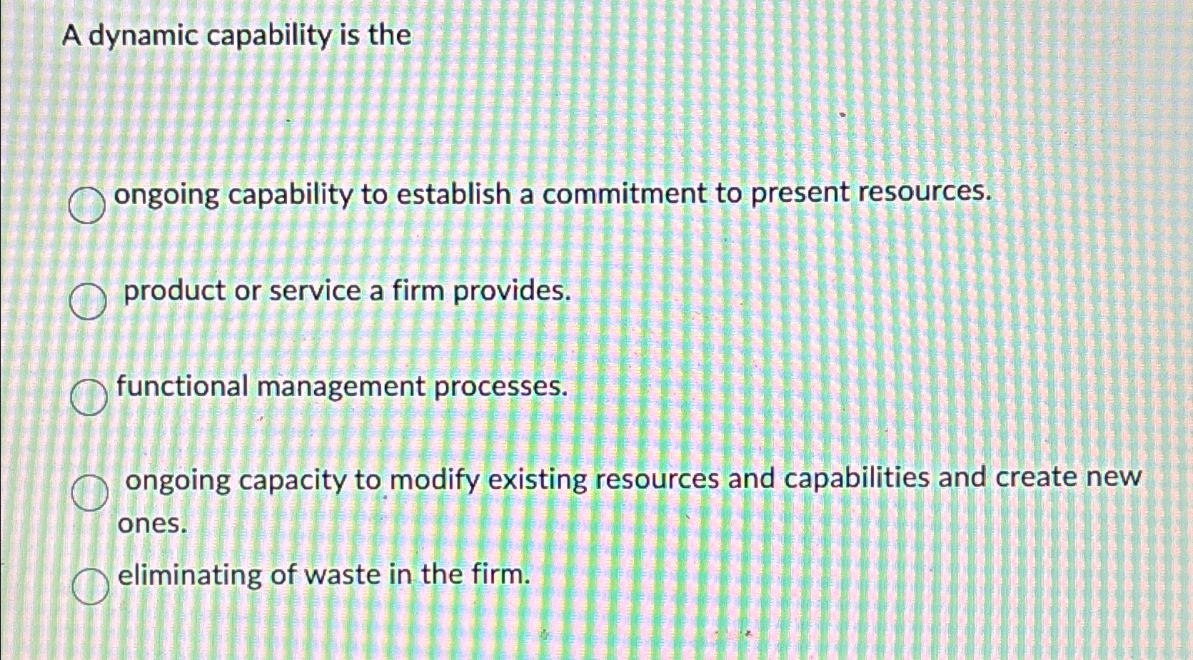  A dynamic capability is the ongoing capability to establish a commitment