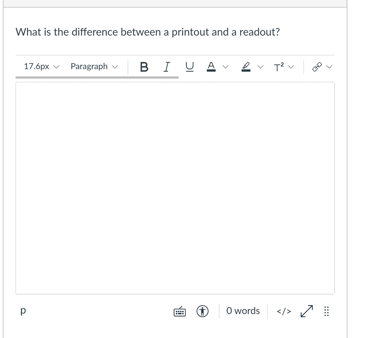  What is the difference between a printout and a readout? p