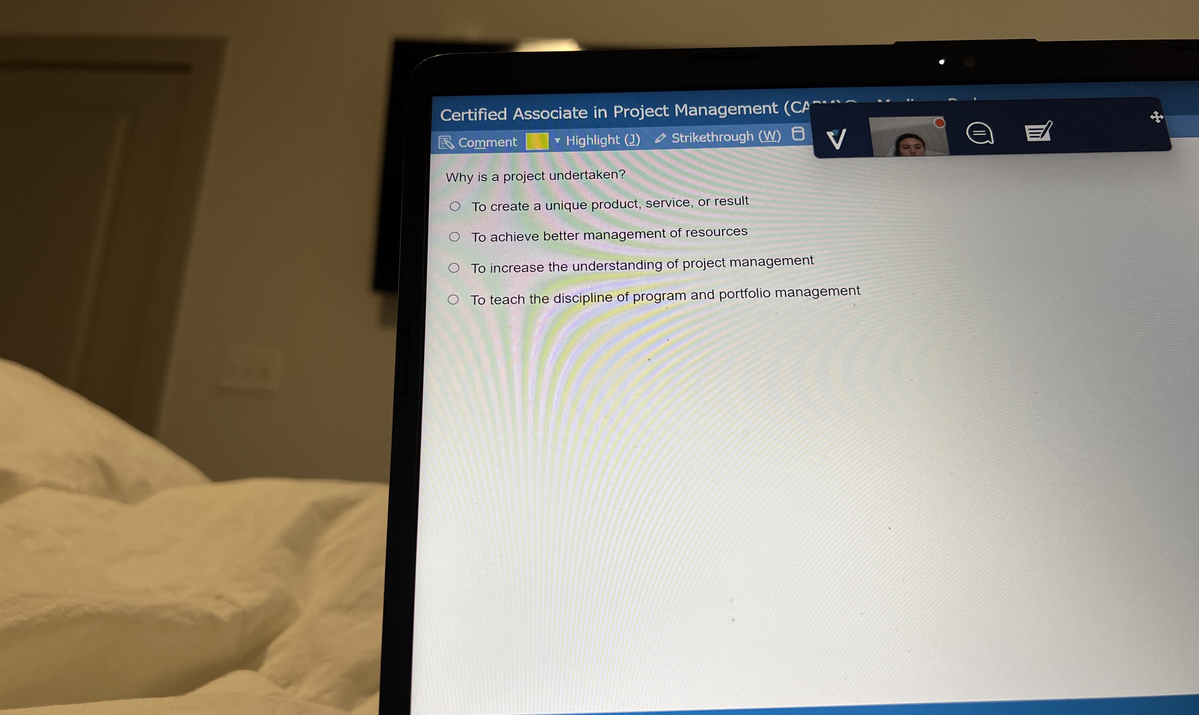  Certified Associate in Project Management Comment Highlight (J) Strikethrough (W) Why