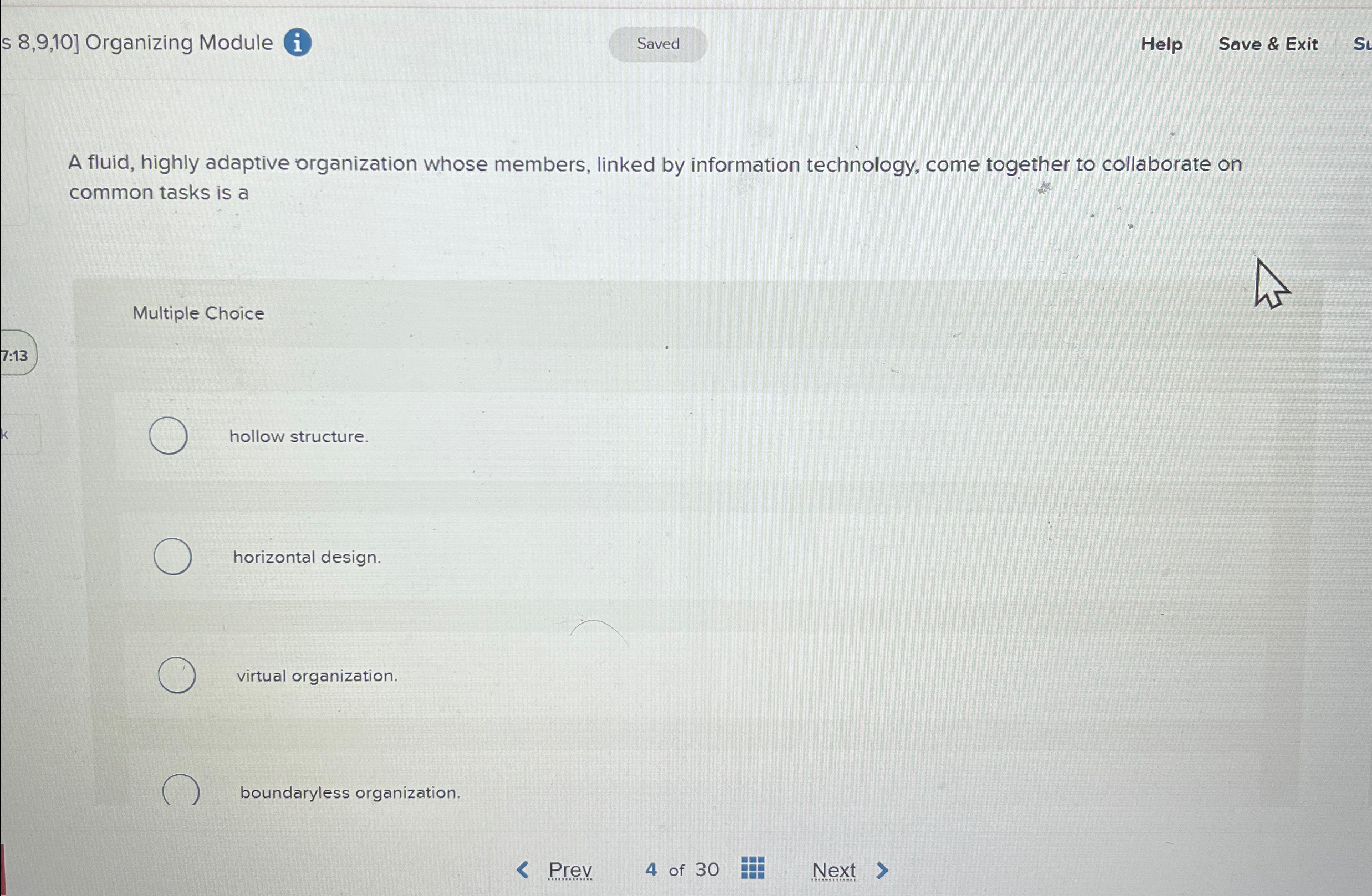  s 8,9,10] Organizing Module i Help Save & Exit A fluid,