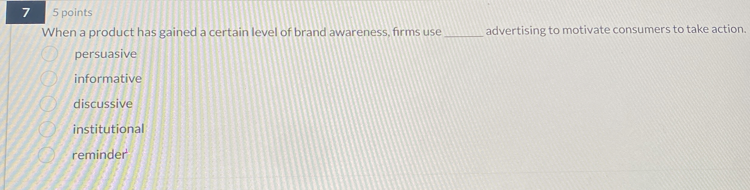  75 points When a product has gained a certain level of