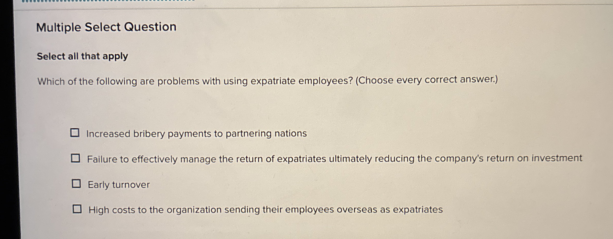  Multiple Select Question Select all that apply Which of the following