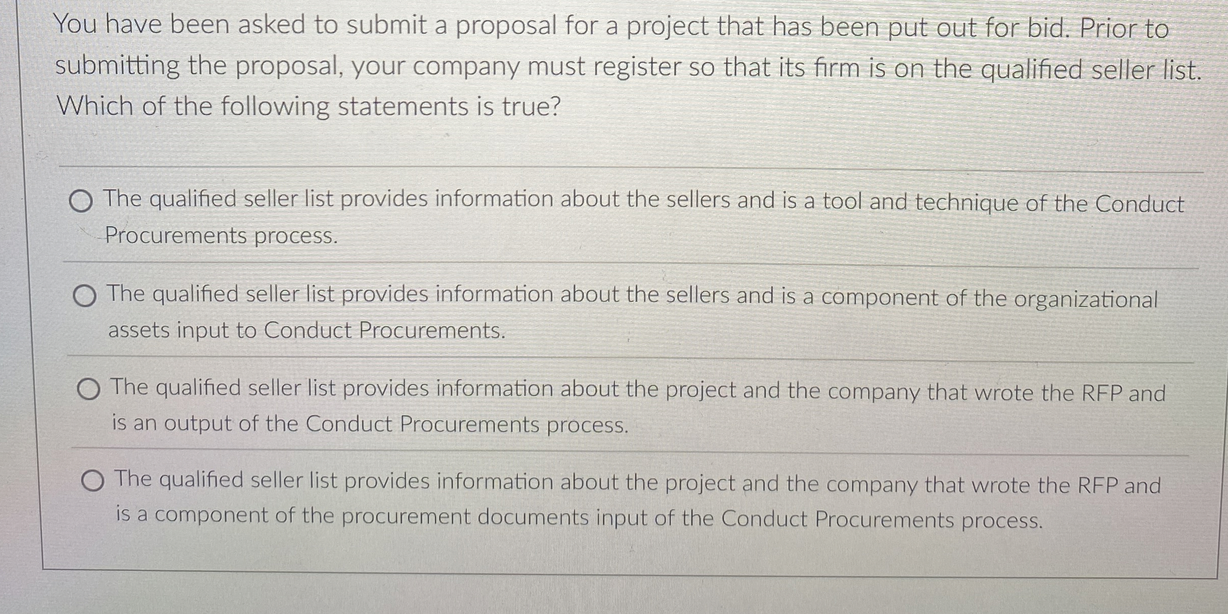  You have been asked to submit a proposal for a project