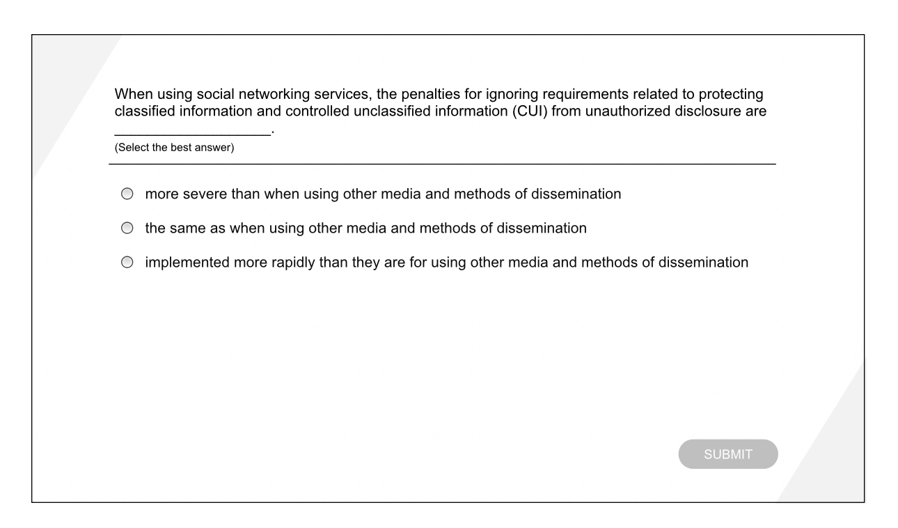  When using social networking services, the penalties for ignoring requirements related
