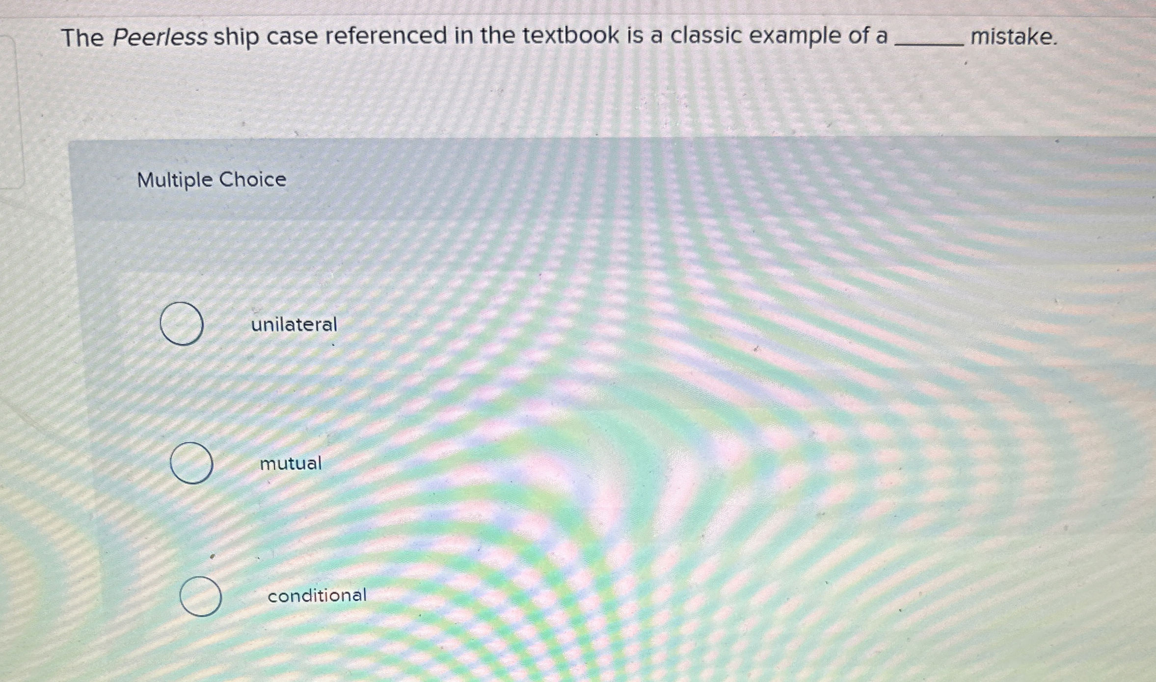  The Peerless ship case referenced in the textbook is a classic