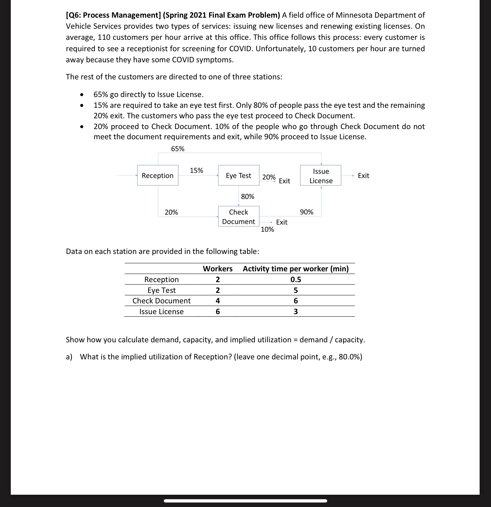  [Q6: Process Management](Spring 2021 Final Exam Problem) A field office of