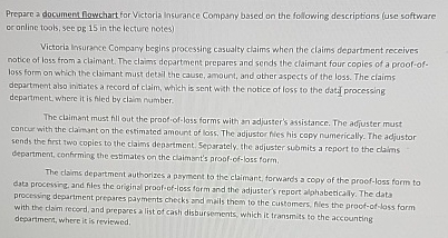  please make and show a chart Prepare a document flowchart for