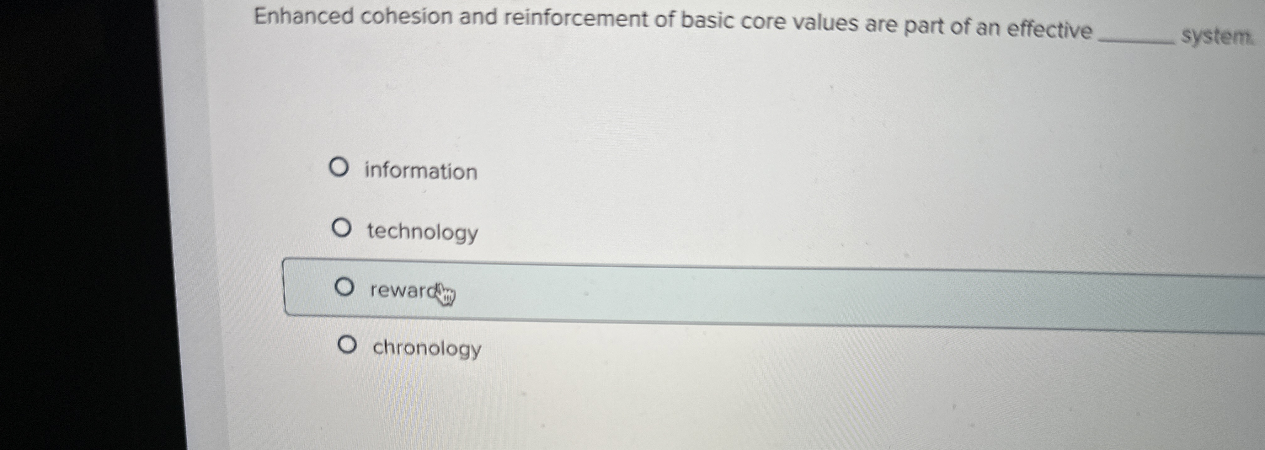  Enhanced cohesion and reinforcement of basic core values are part of