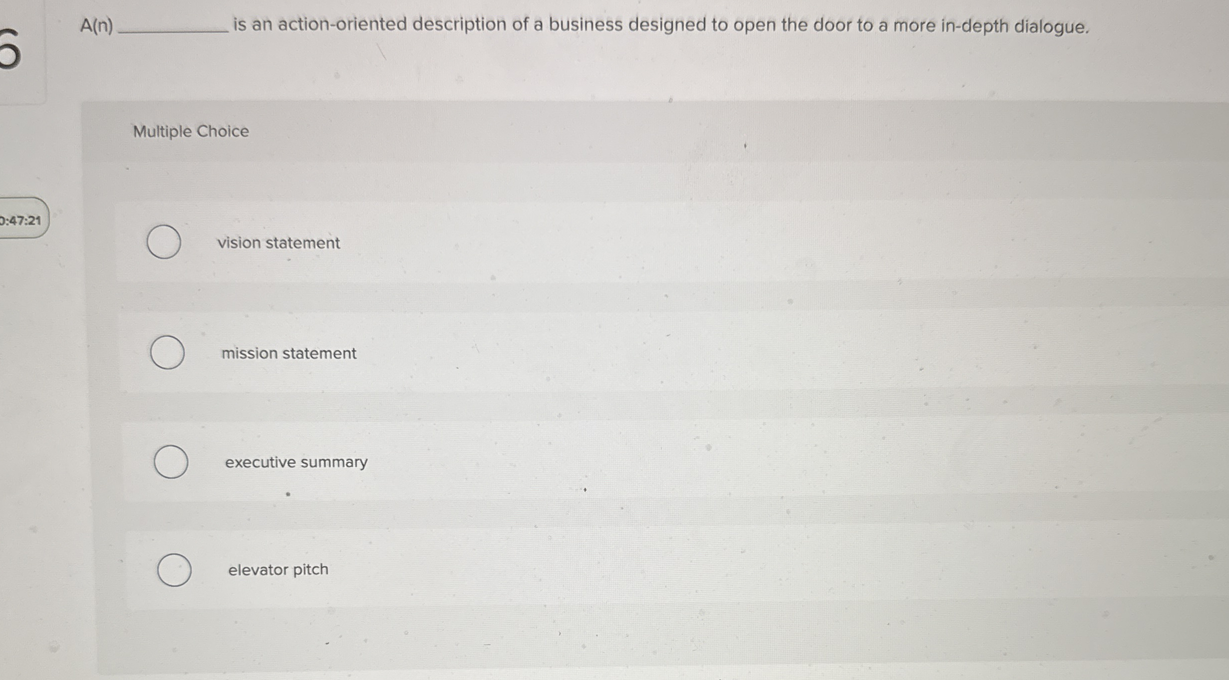  A(n) is an action-oriented description of a business designed to open