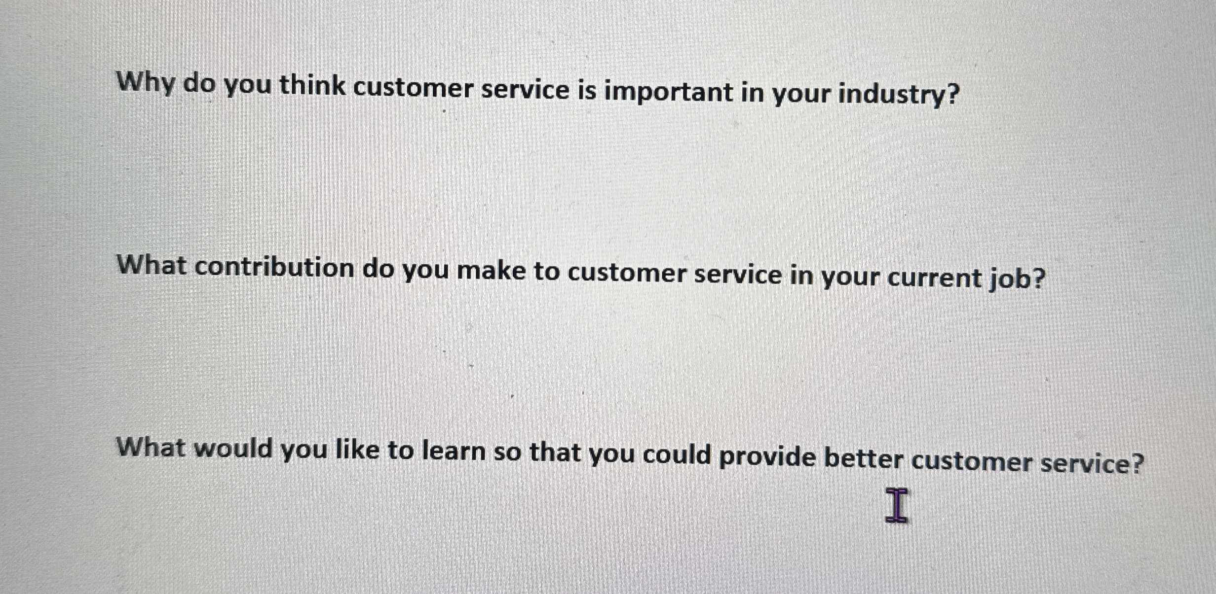  Why do you think customer service is important in your industry?