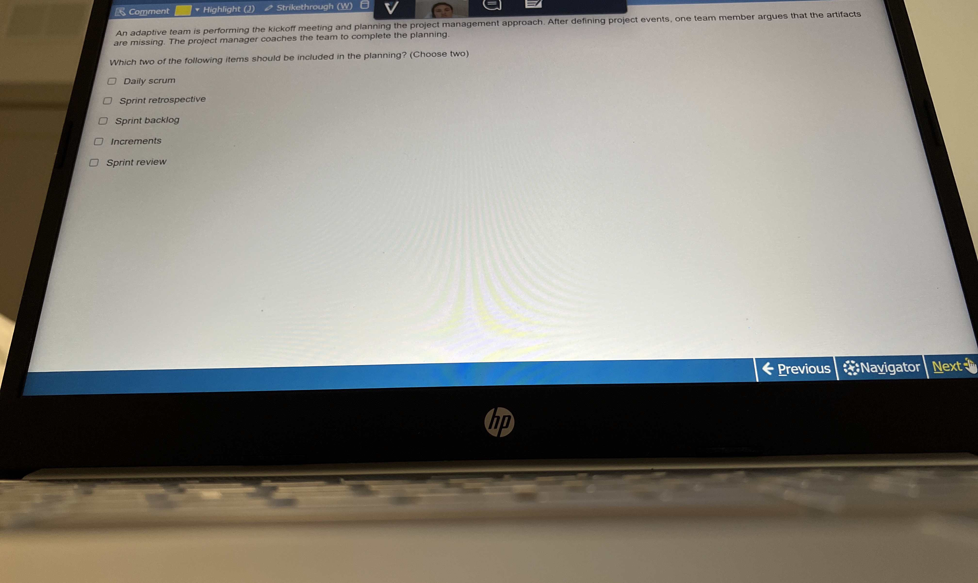  Comment Highlight Strikethrough (W) An adaptive team is performing the kickoff