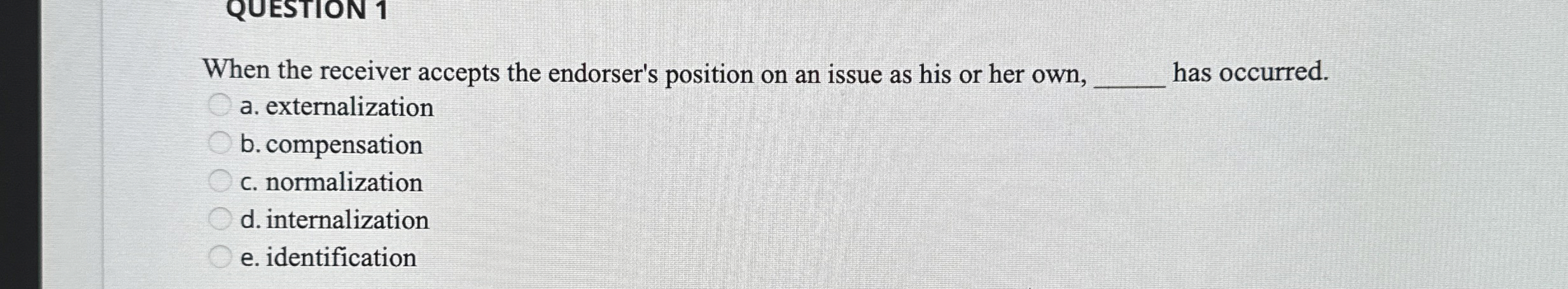  When the receiver accepts the endorser's position on an issue as