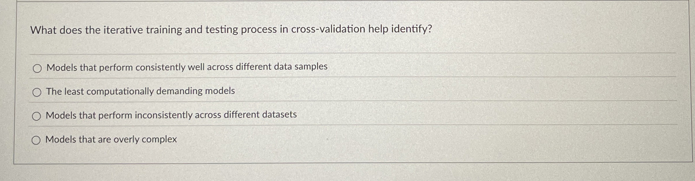  What does the iterative training and testing process in cross-validation help