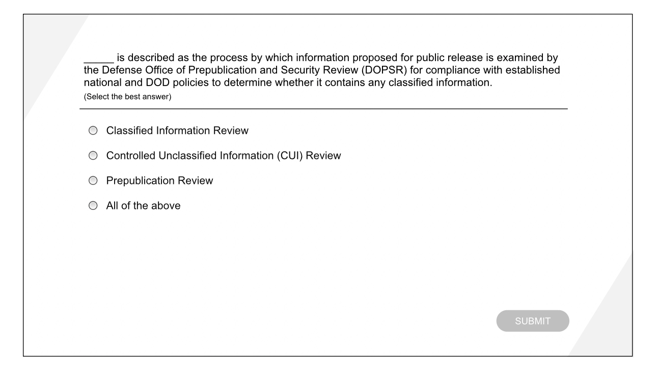  q, is described as the process by which information proposed for
