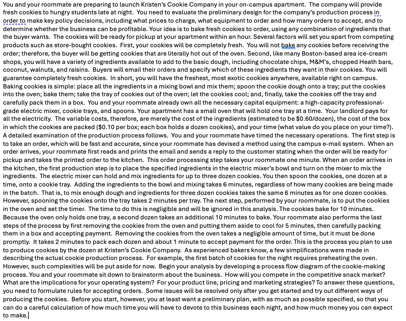  1. Make an Excel based Gantt chart for the third order