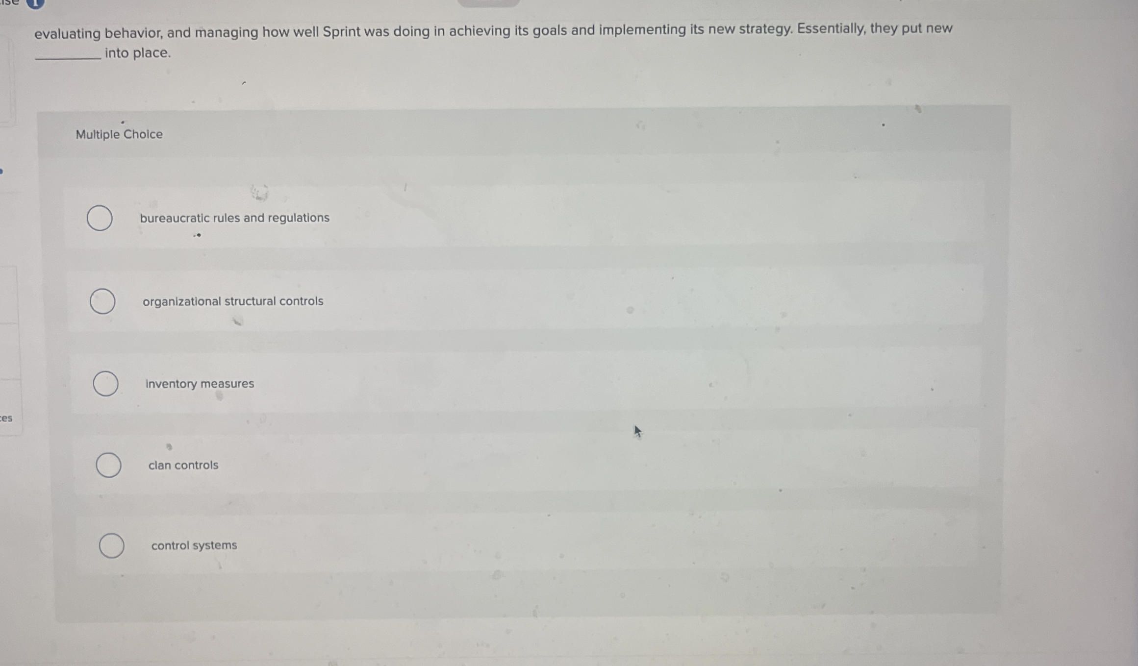  evaluating behavior, and managing how well Sprint was doing in achieving