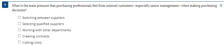  What is the main pressure that purchasing professionals feel from internal