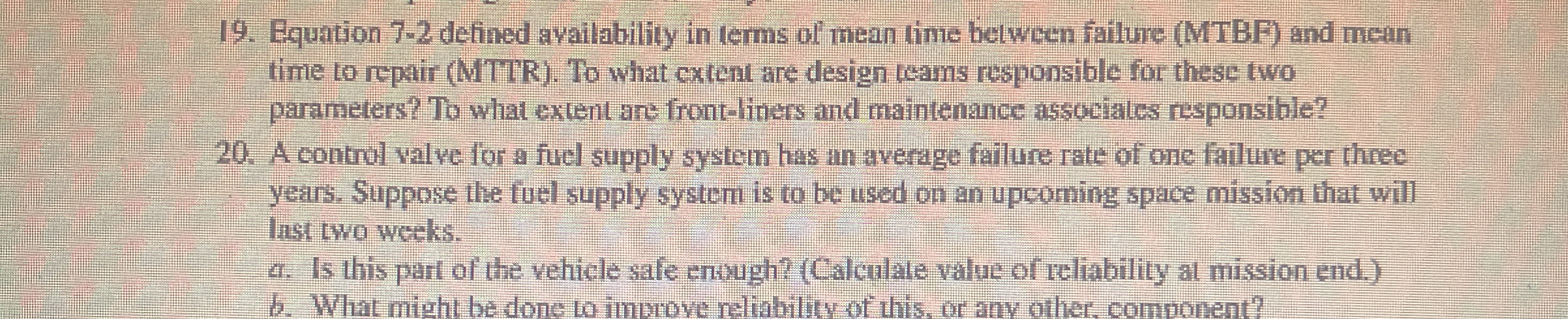  Equation 7-2 defined availability in terms of mean time between failure