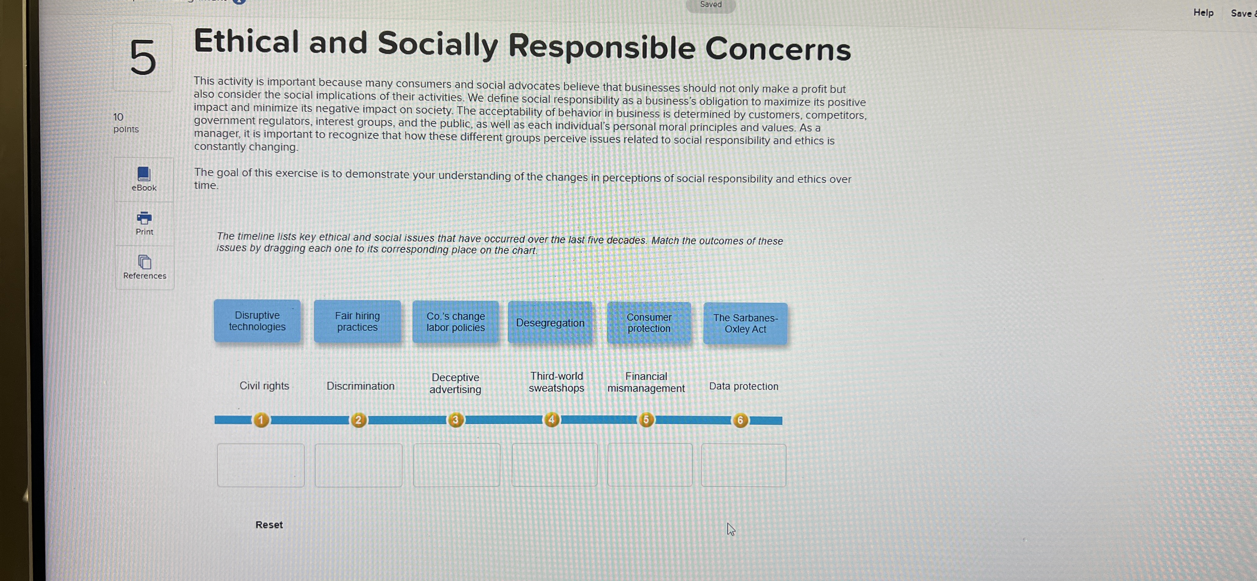  Saved Help Save d Ethical and Socially Responsible Concerns This activity