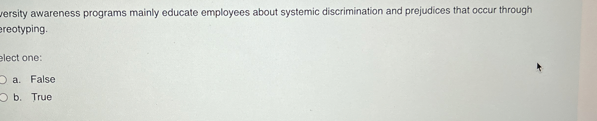 Diversity awareness programs mainly educate employees about systemic discrimination and prejudices