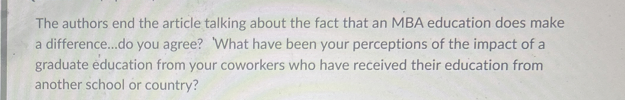  The authors end the article talking about the fact that an