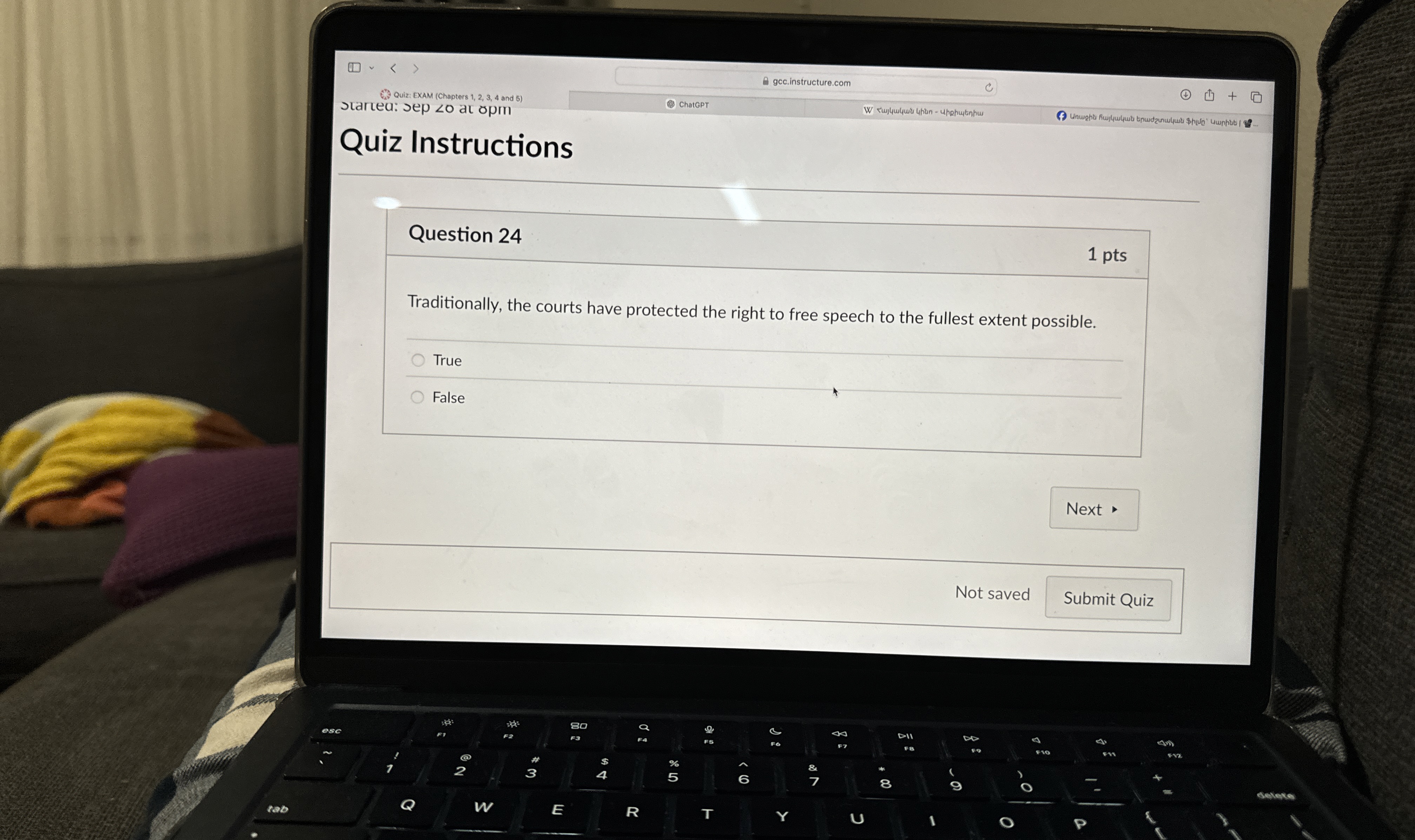  Question 24 Traditionally, the courts have protected the right to free