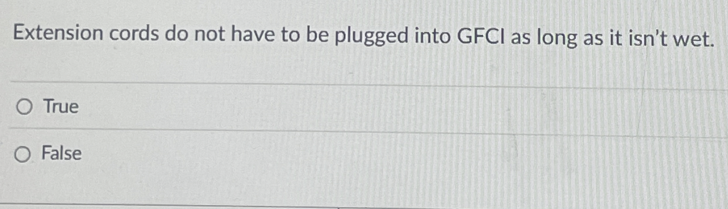  Extension cords do not have to be plugged into GFCl as