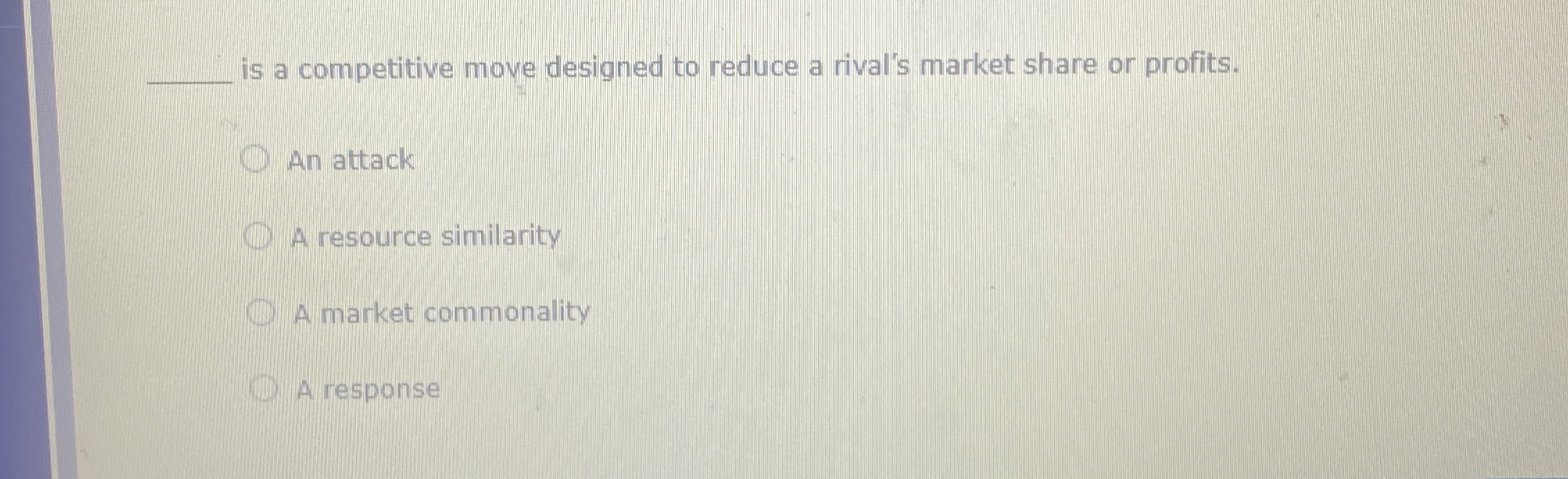  q, is a competitive move designed to reduce a rival's market