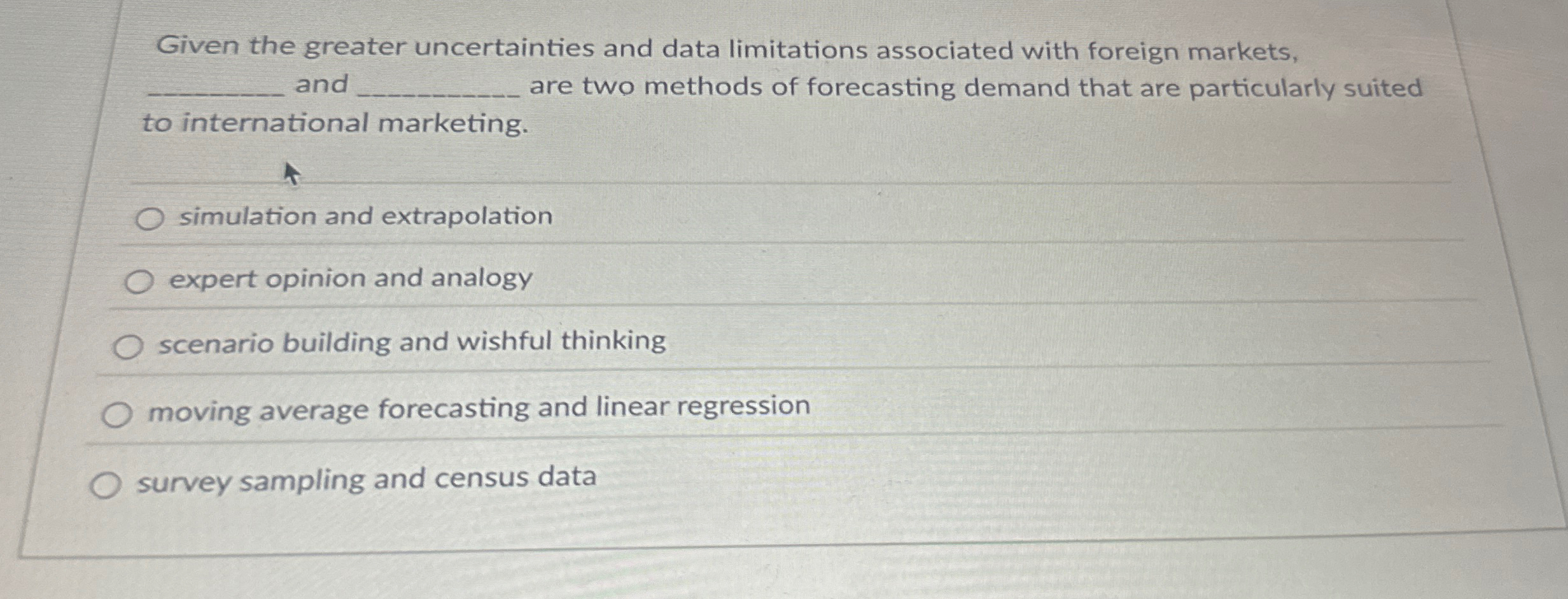  Given the greater uncertainties and data limitations associated with foreign markets,