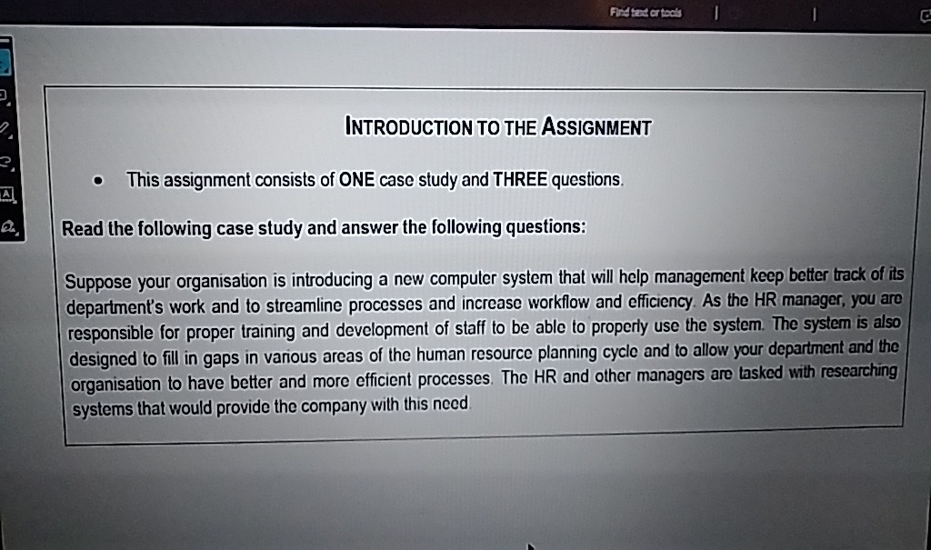  INTRODUCTION TO THE ASSIGNMENT This assignment consists of ONE case study