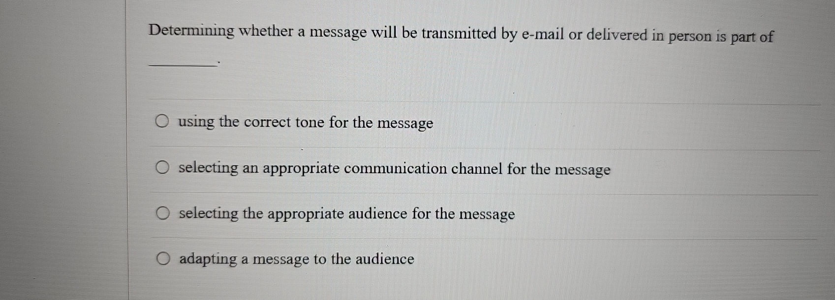  Determining whether a message will be transmitted by e-mail or delivered